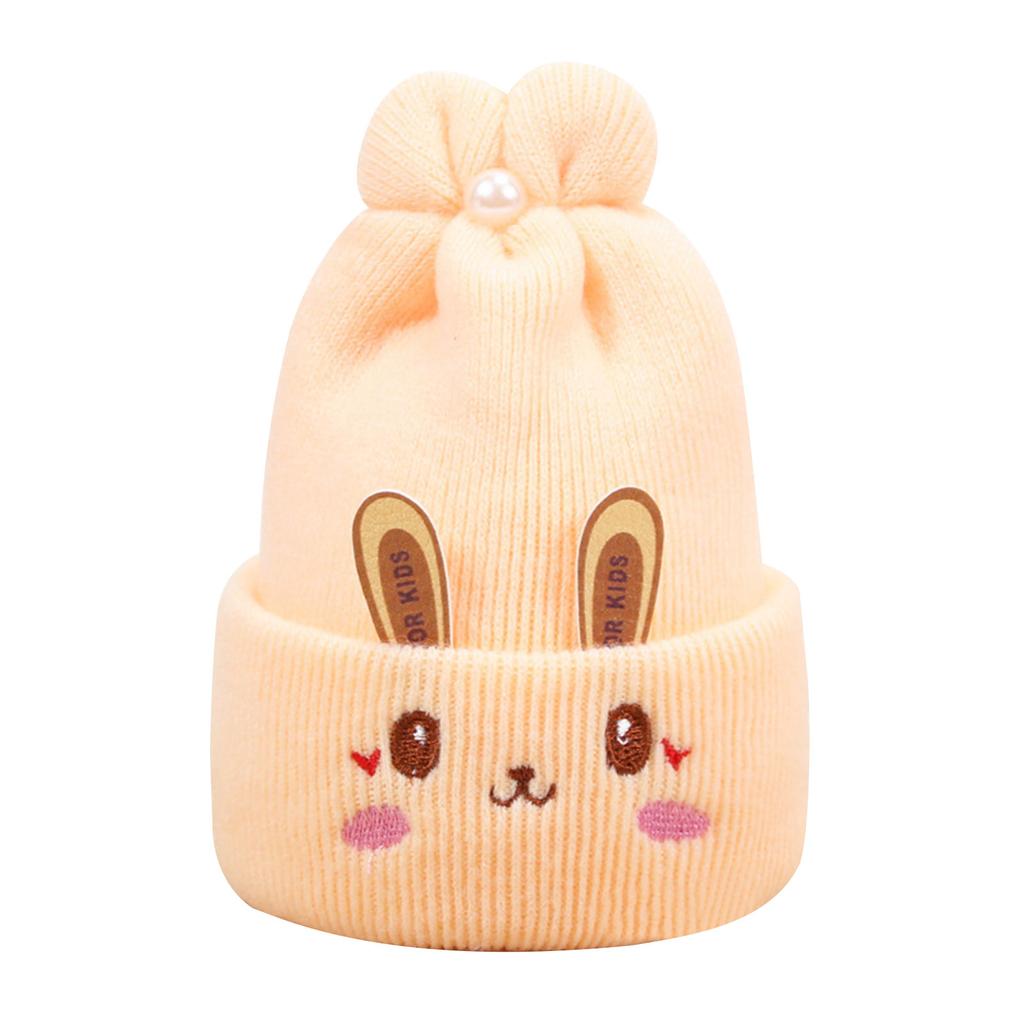 Knitted Baby Hat Girls Boys Winter Hat Windproof Handwoven Bonnet Caps Newborn Hospital Hat Cute Rabbit Ears Crochet Hat
