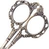 Vintage Flower Pattern Needlework Embroidery Stainless Steel Scissors for Crafting Sewing (Bronze)