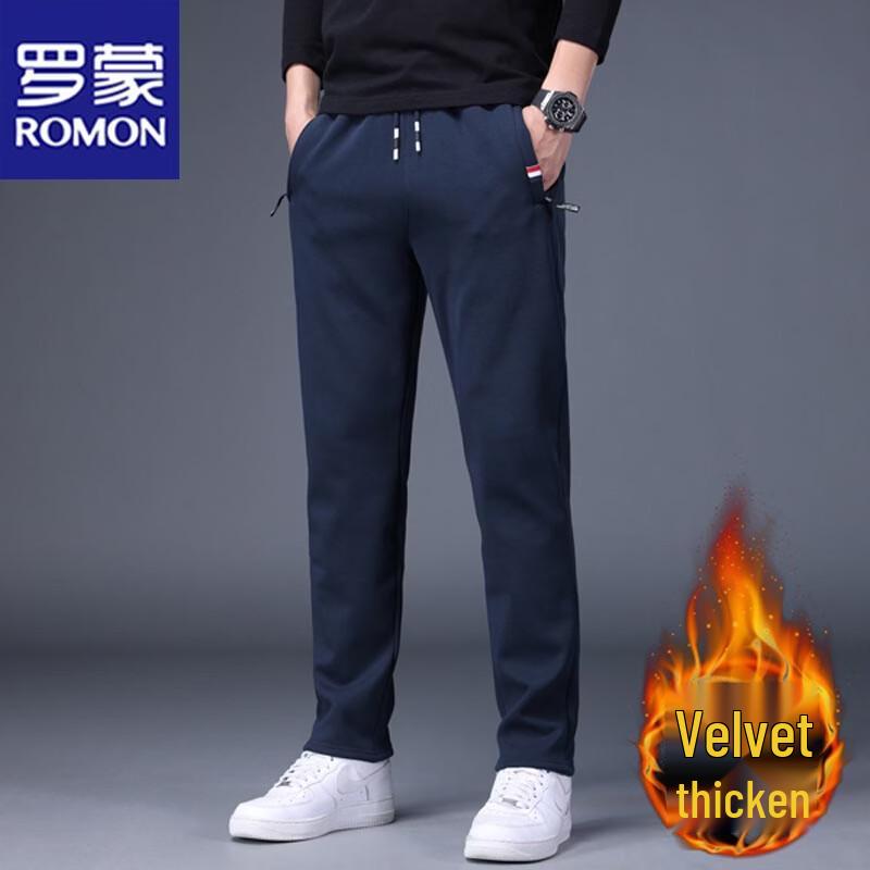 

ROMON Men s Fleece-Lined Straight-Leg Casual Pants M