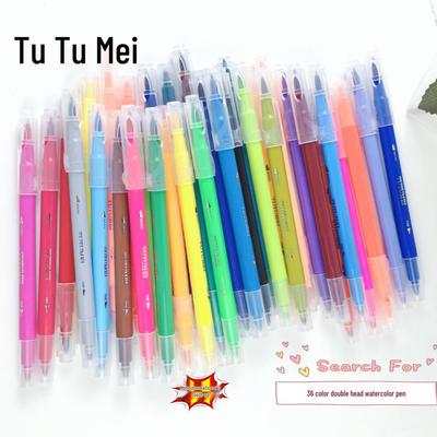 Doppelseitige Aquarellstifte: 36 Farben, Runde & Weiche Spitzen - Ideal zum Malen, für Schüler, Lehrer und Studios