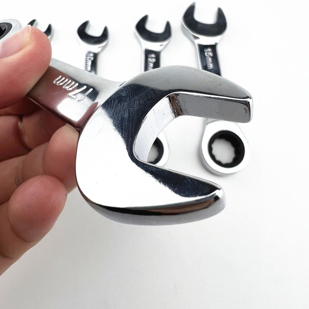 NEW Short Handle Adjustable Head Ratchet Wrench Mini Fast Ratchet Wrench Labor-saving Auto Repair Hardware Dual-purpose Wrench Tool