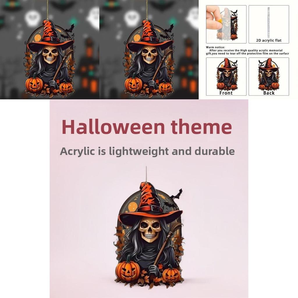 Car Decor Acrylic Pumpkin Pendant For Halloween Party Vehicle Ornament