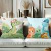 Cute Dinosaur Patterned Throw Pillows for Home Decor Polyester pillowcase, sofa decorative cushion cov Headboard Pillow