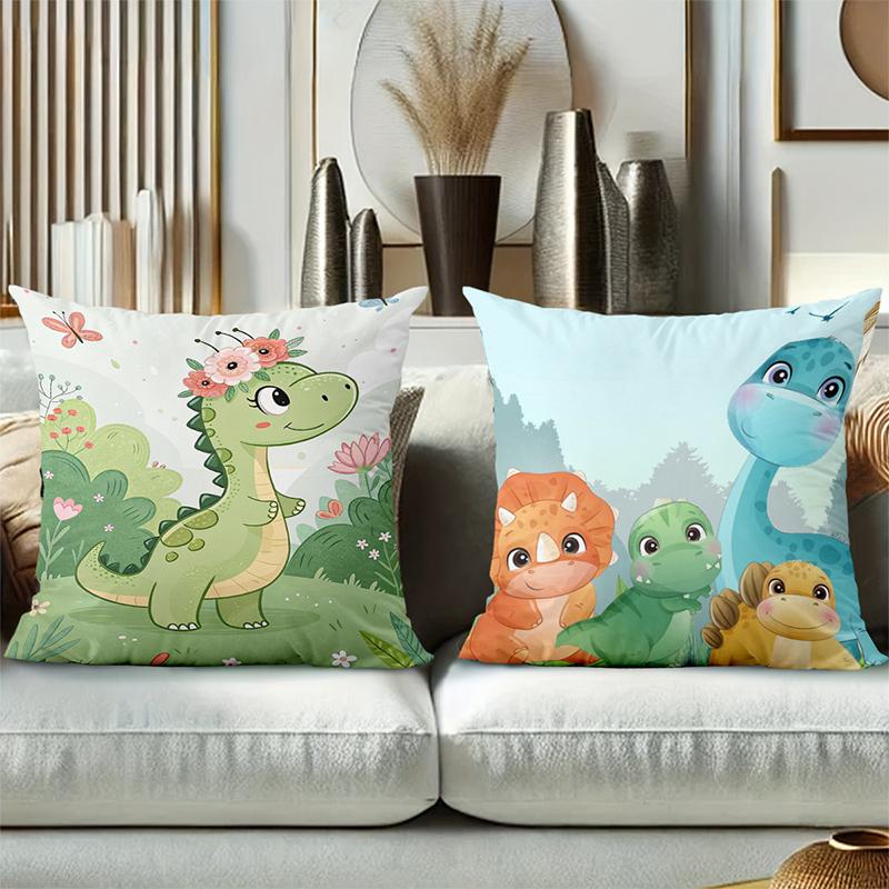 Cute Dinosaur Patterned Throw Pillows for Home Decor Polyester pillowcase, sofa decorative cushion cov Headboard Pillow