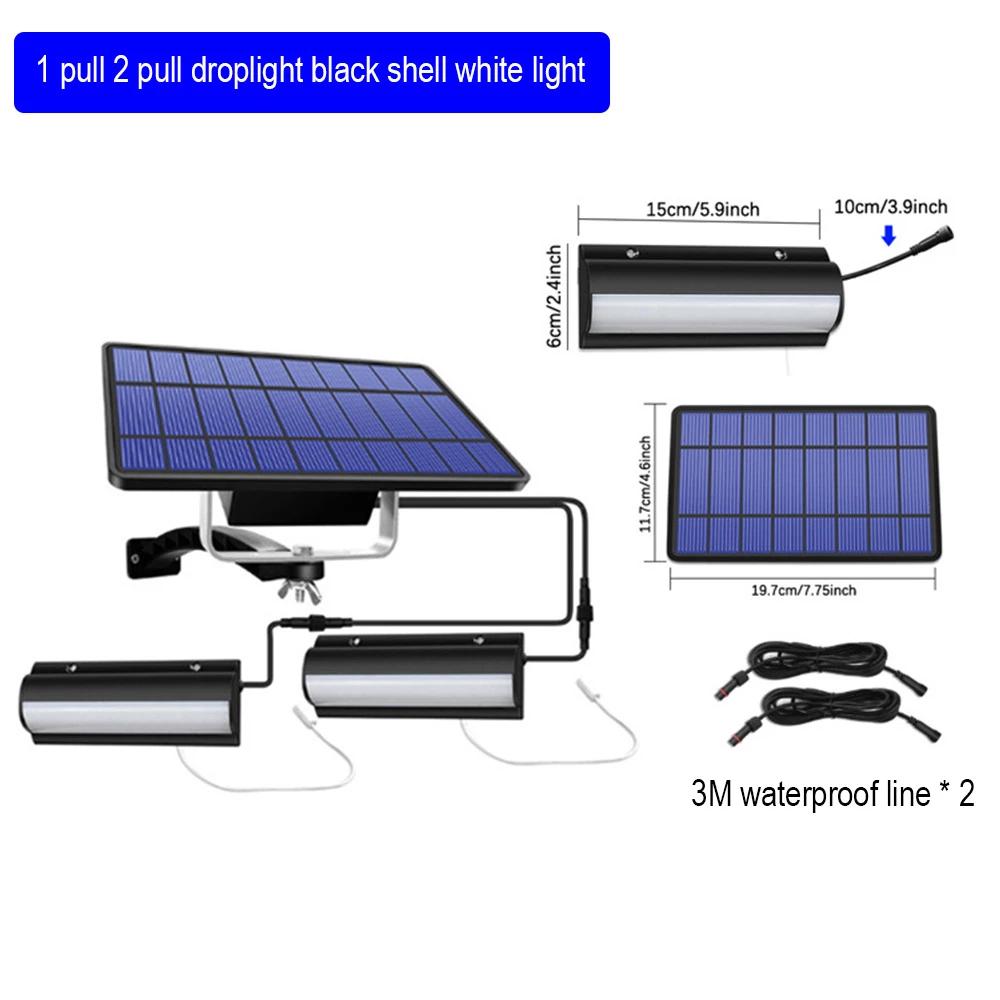 

Двойная головка Солнечный подвесной светильник Уличный Внутренний водонепроницаемый 60 светодиодный солнечный светильник с выдвижным выключателем Освещение для садового прожектора Cold White