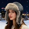 Lei Feng Hat with Adjustable Plush Lining All-Round Thermal Barrier Ear Protection Hat Windproof Water-Repellent Winter Cap