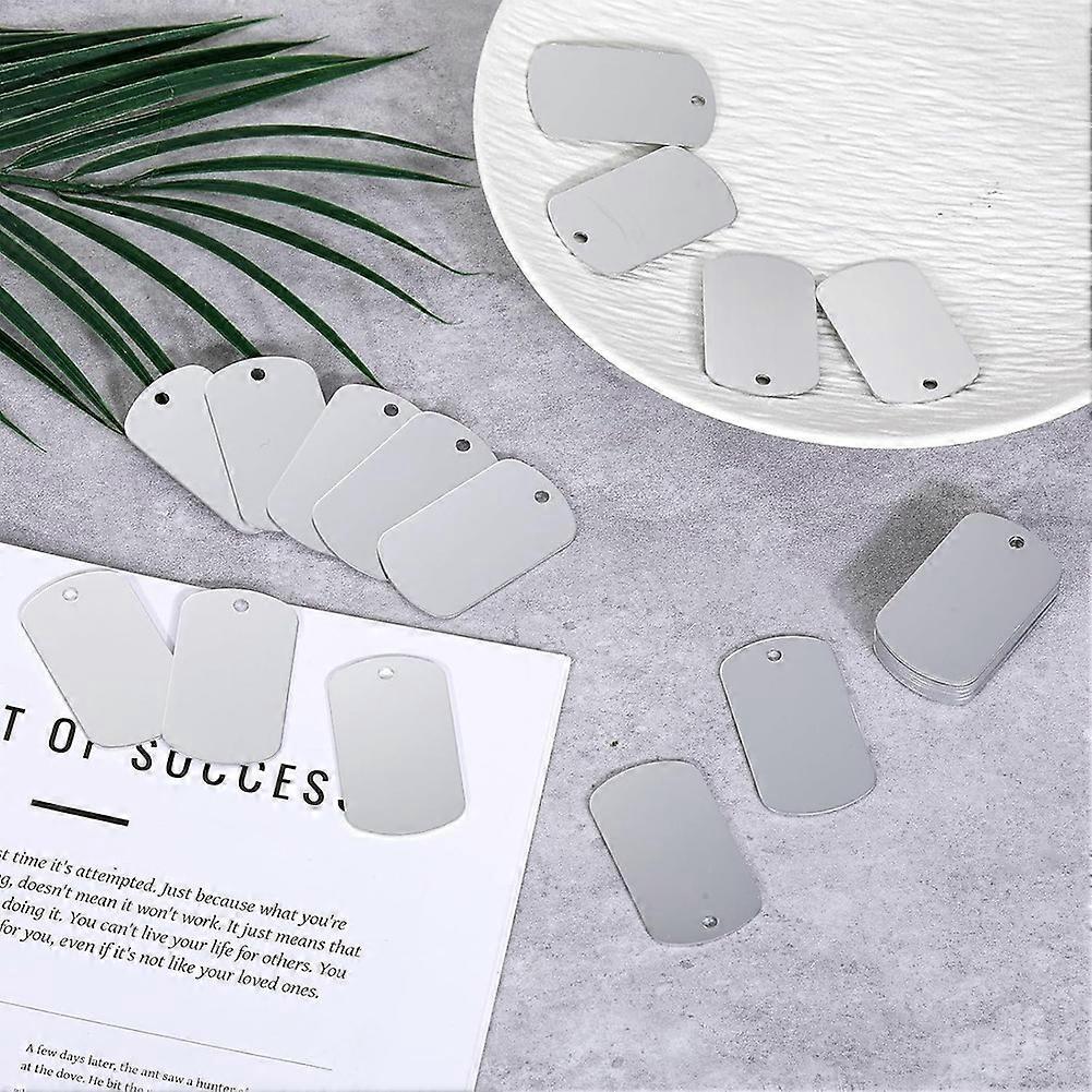 25 Pcs Metal Stamping Blanks Tags Aluminum Blank Tags Laser Engraving Blanks Tags with Hole (Square)