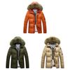 Premium Quality Winter Men's Thick Down Jacket With Cozy Faux Fur Collar And Hood