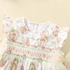 Summer Girls Cotton Printed Smocked Dress Cute Thin Princess Casual Dress For Toddler And Kids