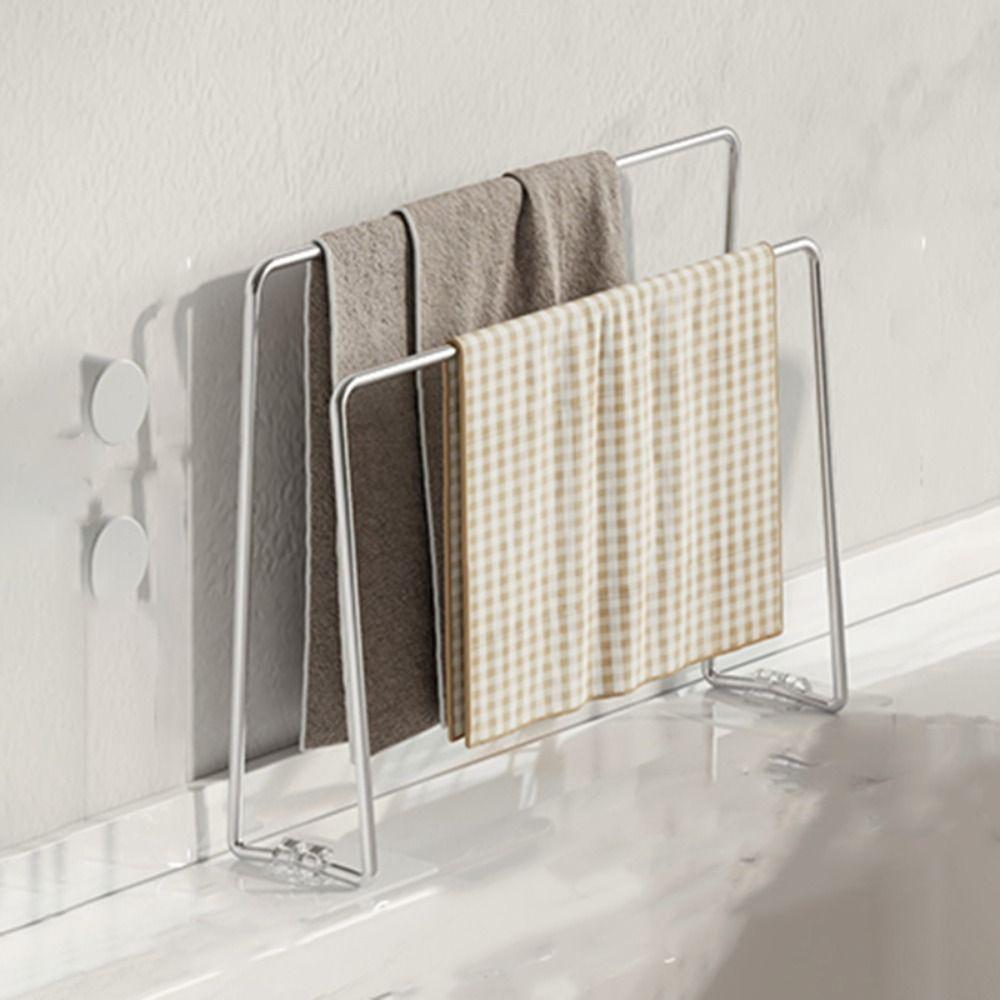 Vertical Dish Rag Storage Rack Save Space Hand Towel Drain Stand Dishrag Organizer  Kitchen Sink