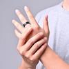Black Carbon Fiber Ring Anniversary Jewelry Men's Wedding Band Blue/Rose Gold Stainless Steel Engagement Ring For Man Woman