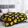 Cute Yellow Ducklings Blanket Soft Fleece Throw Kids Room Decor Easter Gift Playful Animal Design Home Decoration