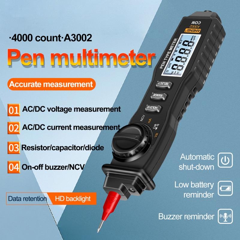 Digital Pen Type Multimeter Handheld Voltmeter Ammeter Ohmmeter for AC/for DC Voltage Current Diode Continuity Meter Tes