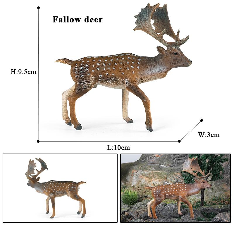 Oenux Forest Deer Animals Simulation Wild White-Tailed Elk Action Figures Moose Figurines Model Decoration Toy Kids Xmas Gift