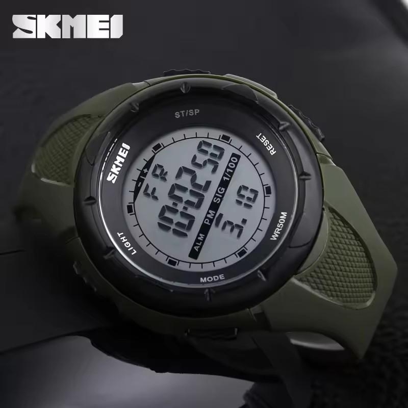 SKMEI 1025 50M Water Resistant Electronic Alarm Clock Men Digital Watch Outdoor Sports Watches LED Outdoor Dress Wristwatches