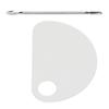 Nail Art Mixing Palette with Spatula Thumb Hole Acrylic Semi Circular Shape Clear Makeup Mixing
