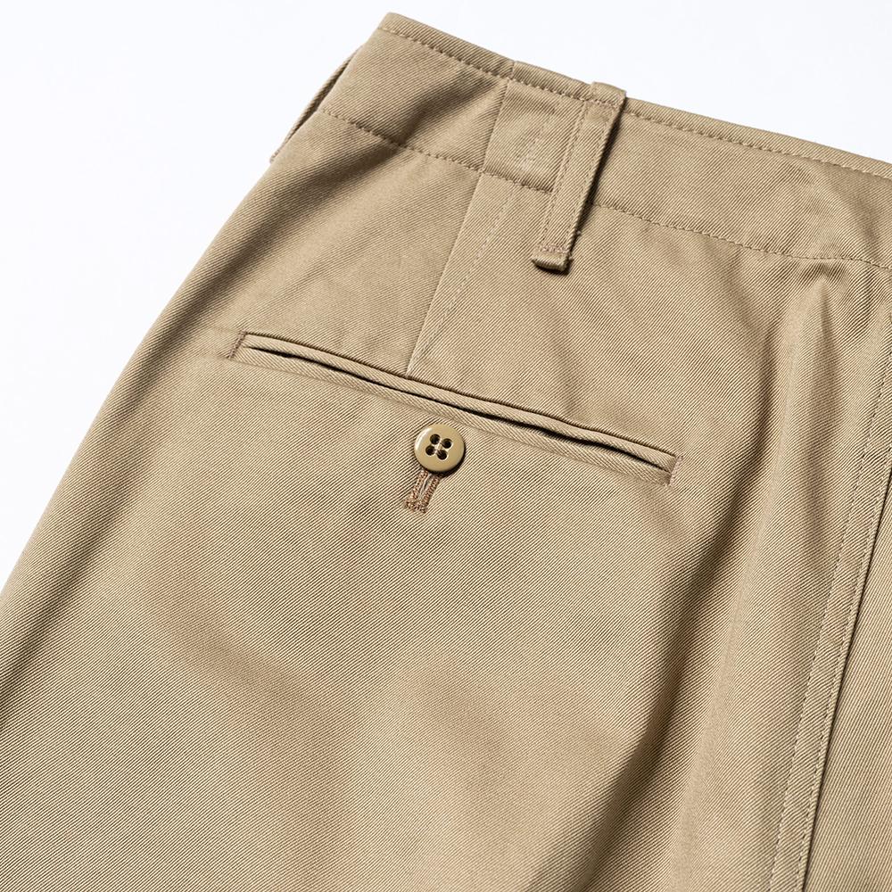 EDWARDMAX 100% Cotton Officer Chino Pants Japan Fabric Beige