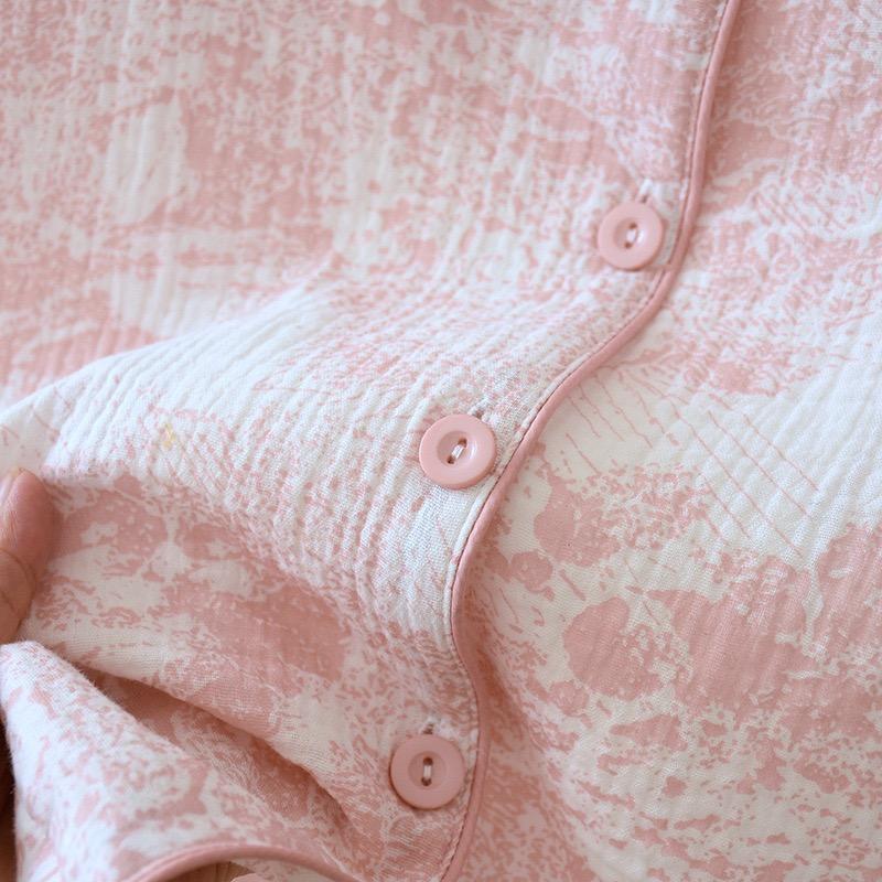 Cotton Women's Pajama Autumn/Winter Women's Pajama Set Flower Sea Print Long Sleeved Pants 2 Piece Homewear