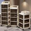 Plastic Multi-Layer Movable Bedside Storage Cabinet with Shelves