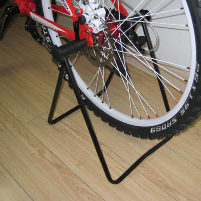 Support de présentoir de vélo pliable universel Support de réparation de moyeu de roue en triangle Béquille pour stationnement vertical Accessoires de vélo