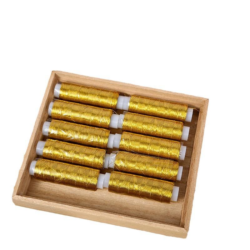 Handmade Metallic Gold & Silver Embroidery Sewing Thread Set