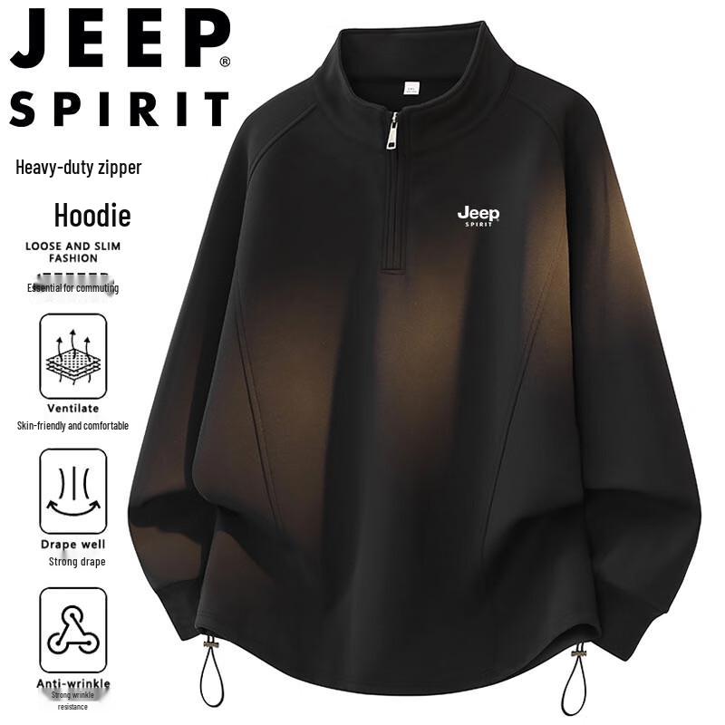 JEEP SPIRIT Men's Loose Fit Pullover Sweatshirt