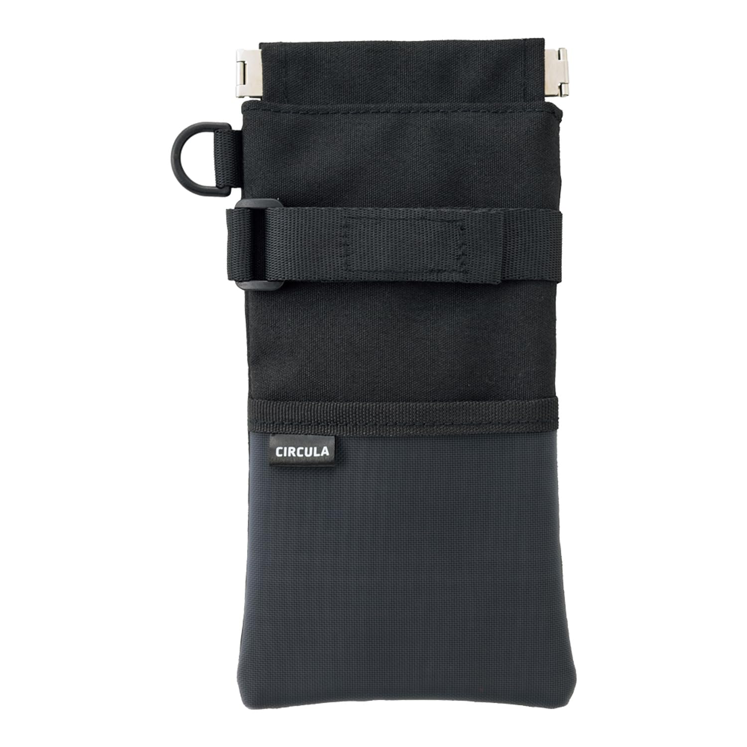 LIHIT LAB CIRCULA Black Spring-Clasp Pouch, A4602-24