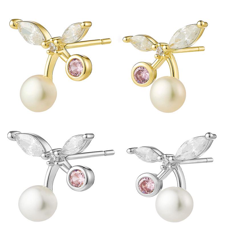 S925 Silver Pearl & Zirconia Tassel Stud Earrings - Elegant, Versatile, High-End Accessories