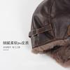 Unisex Winter Fleece-Lined Aviator Hat PU Leather Warm Ear Protection Cap Outdoor Cycling Cold Weather