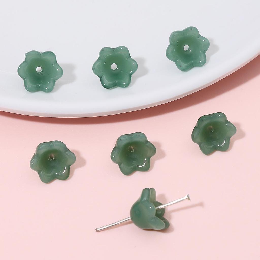 Gradient Glass Imitation Jade Lily of the Valley Beads for DIY Necklace & Bracelet Accessories