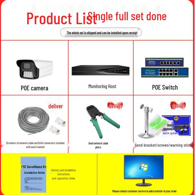 High-Definition 8MP Full-Color Outdoor Surveillance Camera with Smart Dual-Light Night Vision and POE Kit