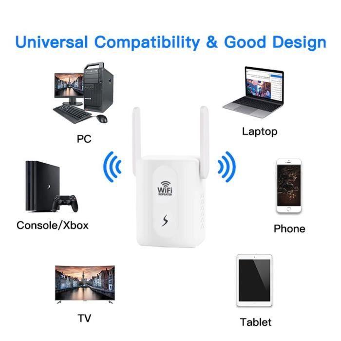 [2 Pieces] 300 Mbps Wifi Repeater - E.F.CONNECTION - Easy Configuration - 200m² Coverage - WPA/WPA2 Security