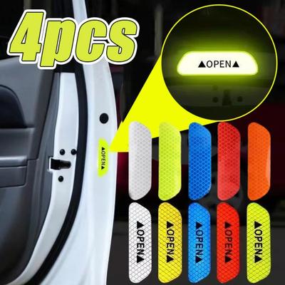 Auto Open Reflecterende Strips Waarschuwingsstickers Auto Deur Bumper Waarschuwingsmarkering Veiligheid bij Nacht Rijden Decor Auto Lichtgevende Stickers