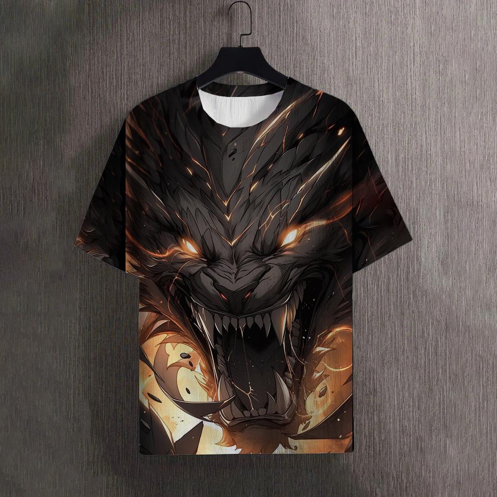 Pánská trička Léto Cool Animal Dragon Vzor 3D tisk Top Trička Dámské Streetwear Móda Tričko nadměrné velikosti Muži Oblečení