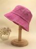 1pc Women Solid Color Washed Bucket Hat, Foldable Distressed Fishing Cap For Outdoor Sunshade, Unisex Style, Suitable For Daily