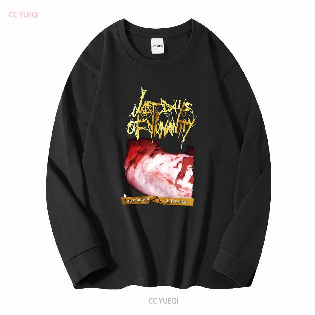 Beperkt NWT Last Days of Humanity Putrefaction in Progress Band T-shirt S 4XL lange of korte mouwen vintage Gewassen Ademend