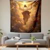 "Ascension with Angels and Radiant Light" Patterned Tapestry Decorative Wall Hanging, Home Bedroom Living Room Decor