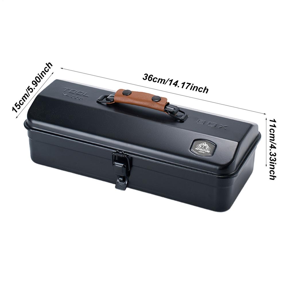 

Outdoor Toolbox with Stickers Miscellaneous Tool Storage Box Camping Portable Handheld Metal Storage Box чёрный