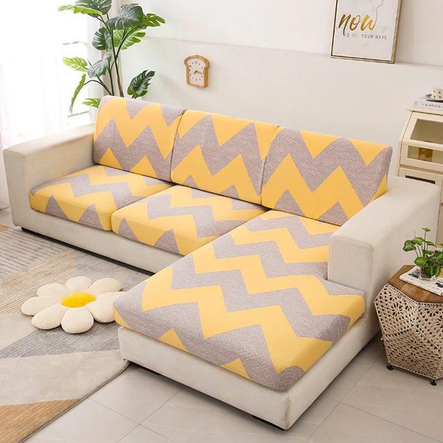 Printing Sofa Seat Cushion Covers L Shape Universal Stretch Sofa Seater Cover Stretch Washable Removable Slipcover