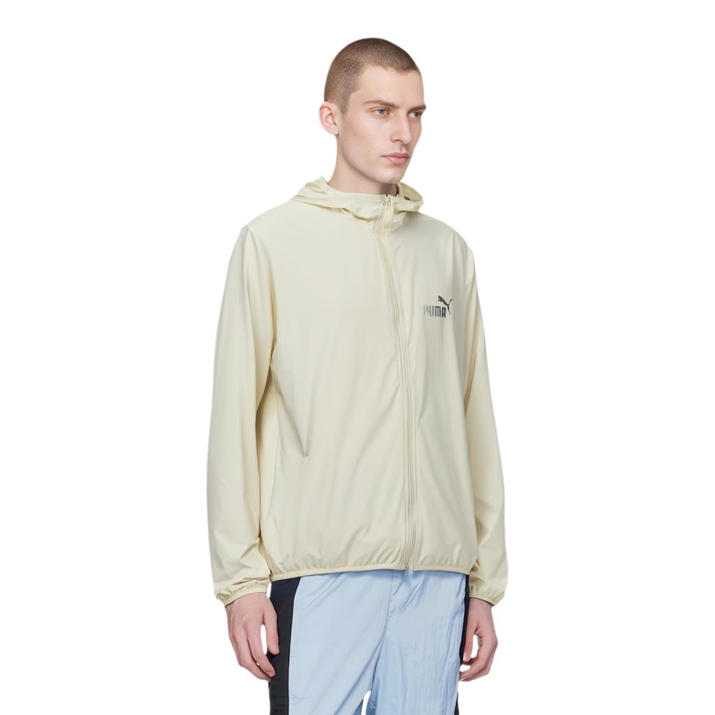 Puma Bluza z kapturem zapinana na zamek z nadrukiem logo Unisex kurtki Czysta biel 671926-65