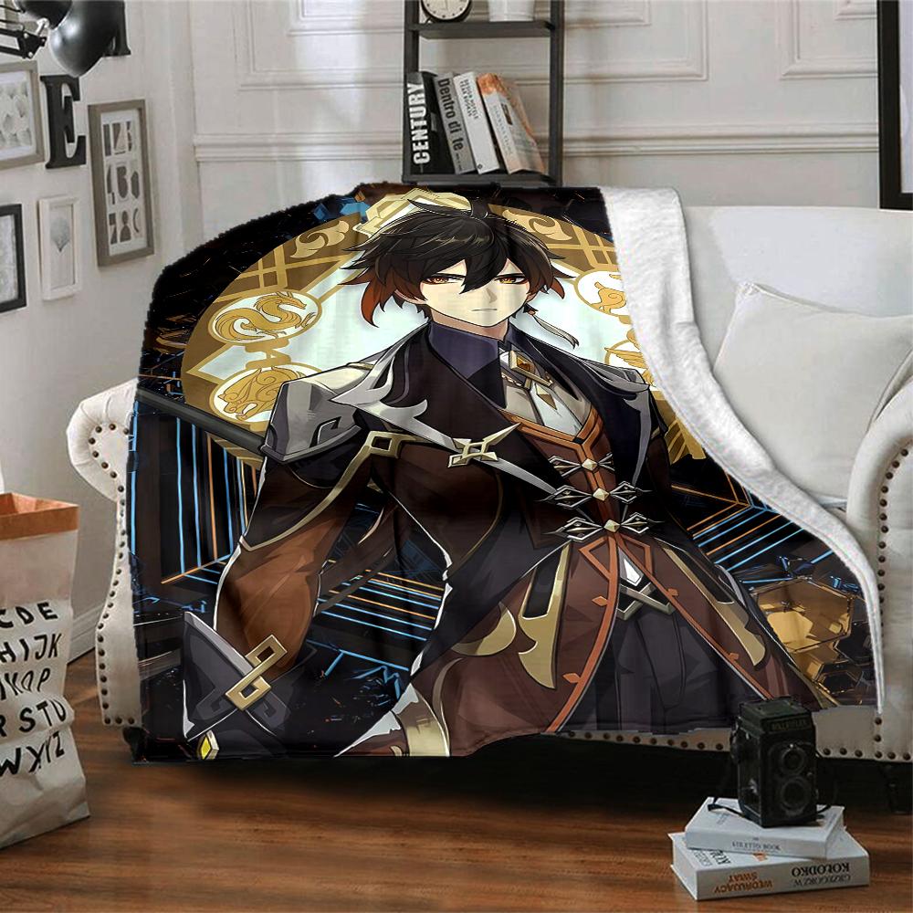 1pc Genshin Impact2 Blanket, Gift, for Men and Women, Soft Blanket, Good for Sofa Bed Couch Travel, Lightweight Flannel Blanket