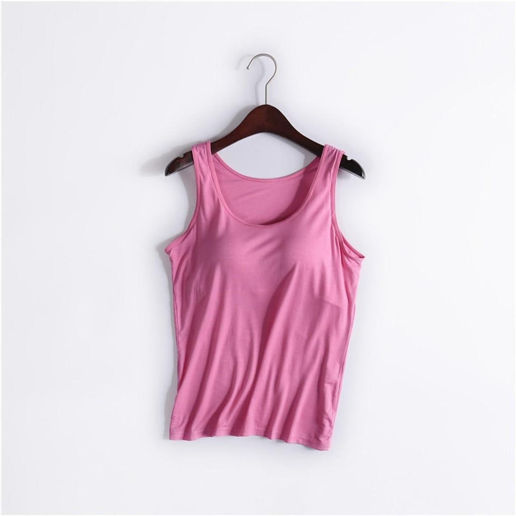 Women's Fashion With Padded Tank Top Without Steel Ring Bra Cups One-Piece Underwear Bottoming Shirt