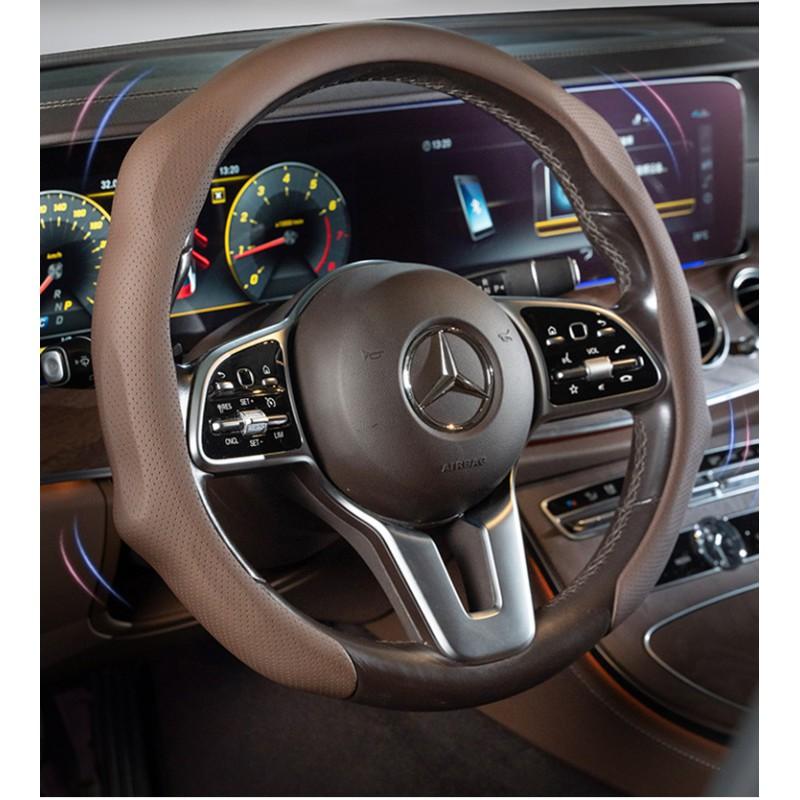Ultra-dünne Leder-Lenkradabdeckung Mercedes E300L E-Klasse C260L GLC GLE 38-40cm Universell passend