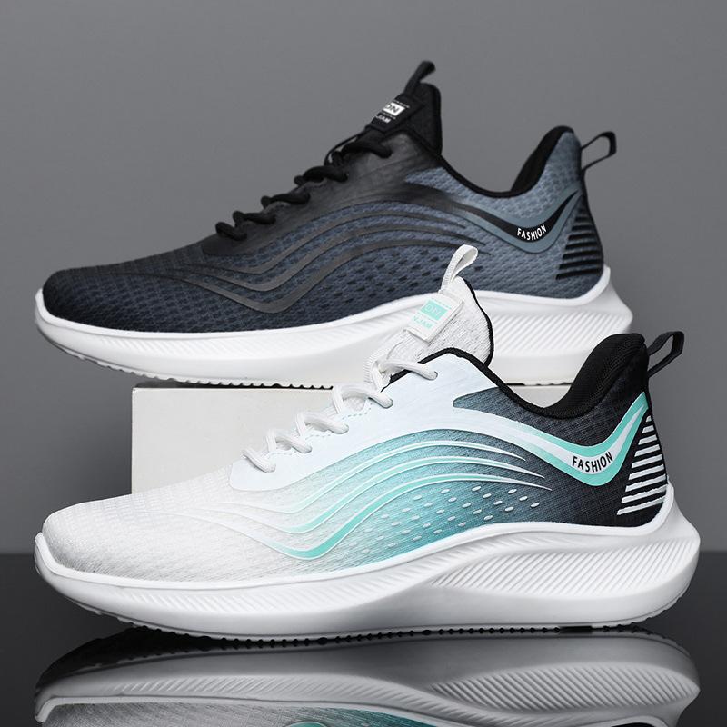 Spring and summer new breathable men's shoes with soft soles, anti slip and wear-resistant running sports and leisure shoes