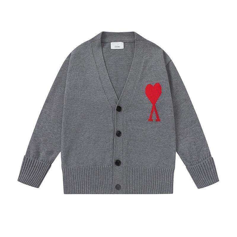 Neuer AMI CS Strickpullover Rundhals Trendmarke Damen Paar Kleines Herz Lockerer Pullover Langarm Grenzüberschreitender Strickpullover
