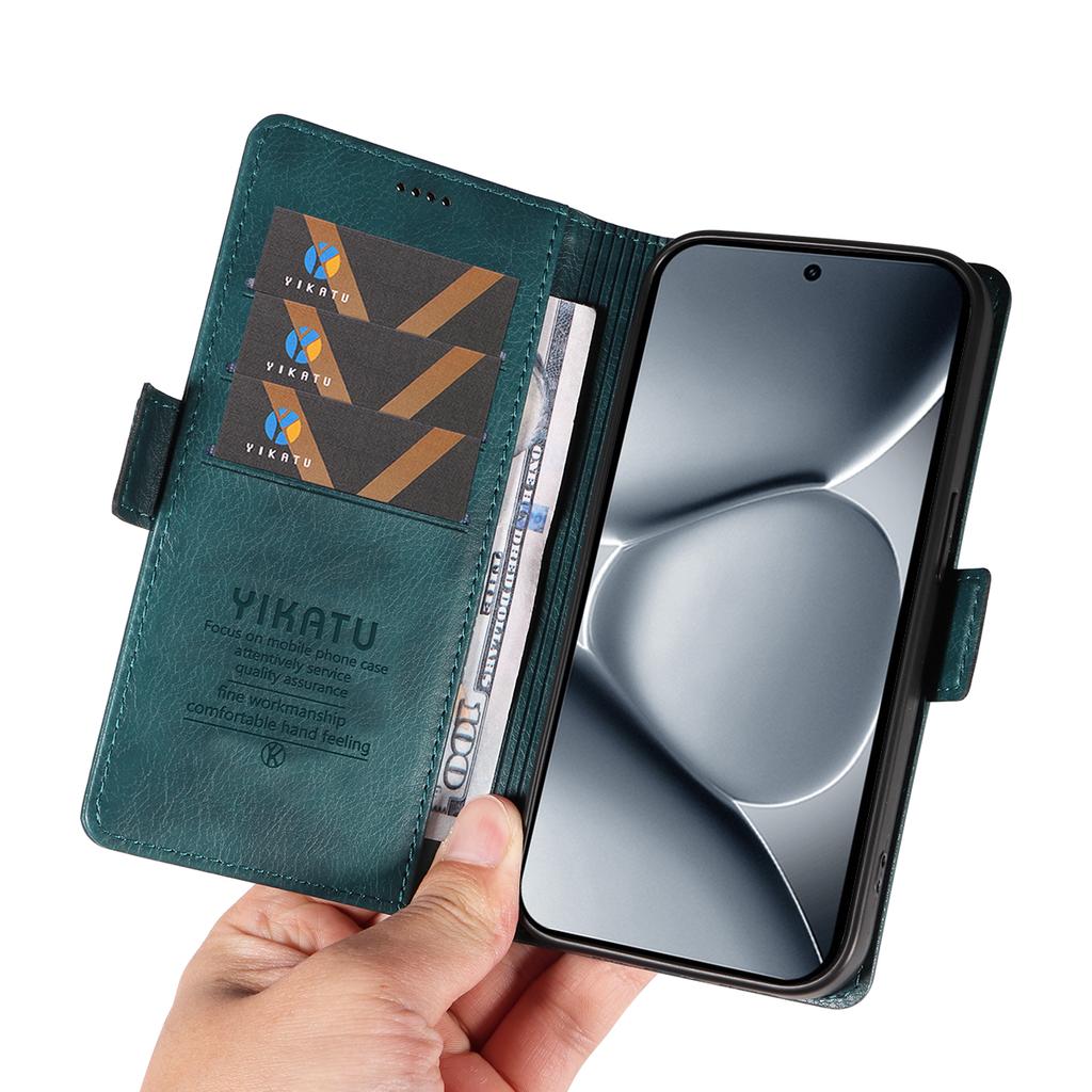 Pro Xiaomi Poco M8 Pro 5G/Redmi Note 15 Pro+ 5G (Globální) Pouzdro YIKATU YK-007 Peněženka z PU kůže s texturou liči Kryt na telefon