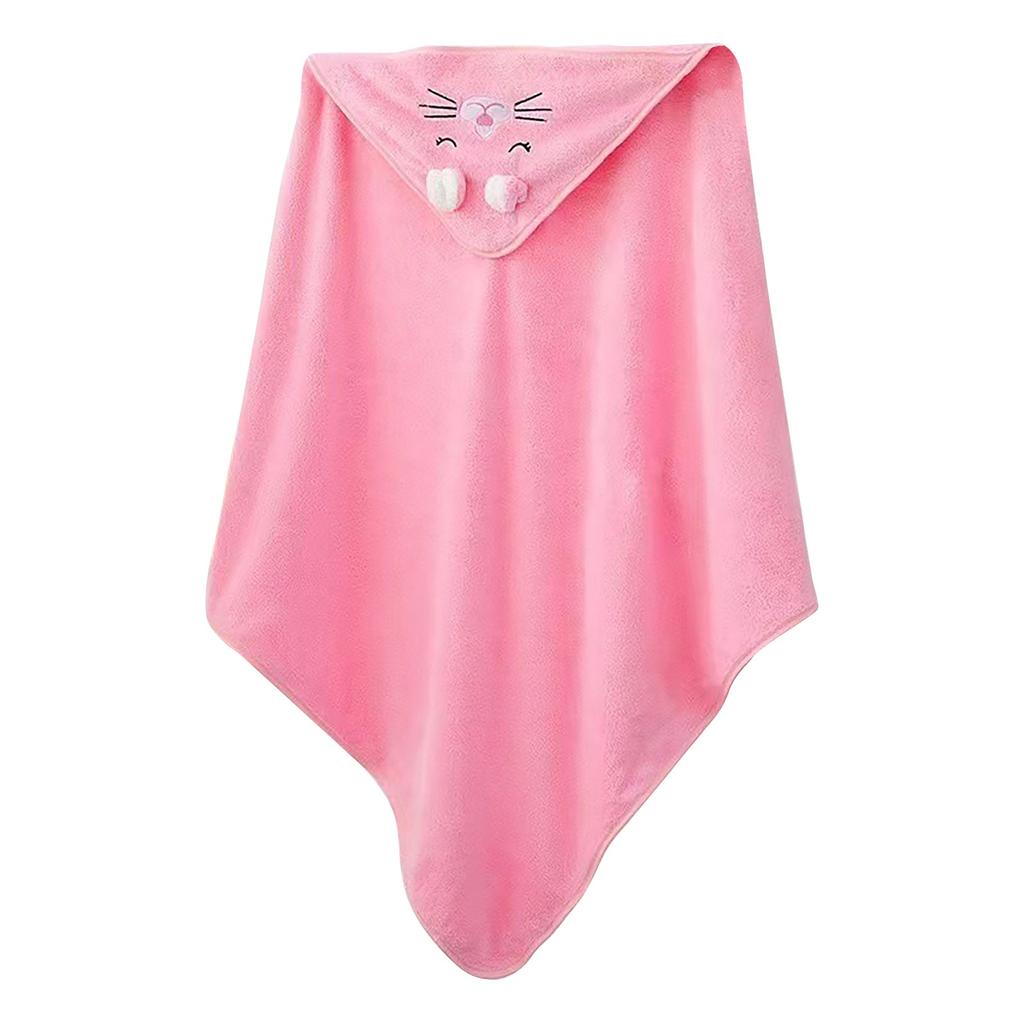 Baby Hooded Bath Towel Swaddle Soft Cartoon Coral Fleece Blanket Cloak Absorbent Quick-drying Infant Swaddle Towel Home