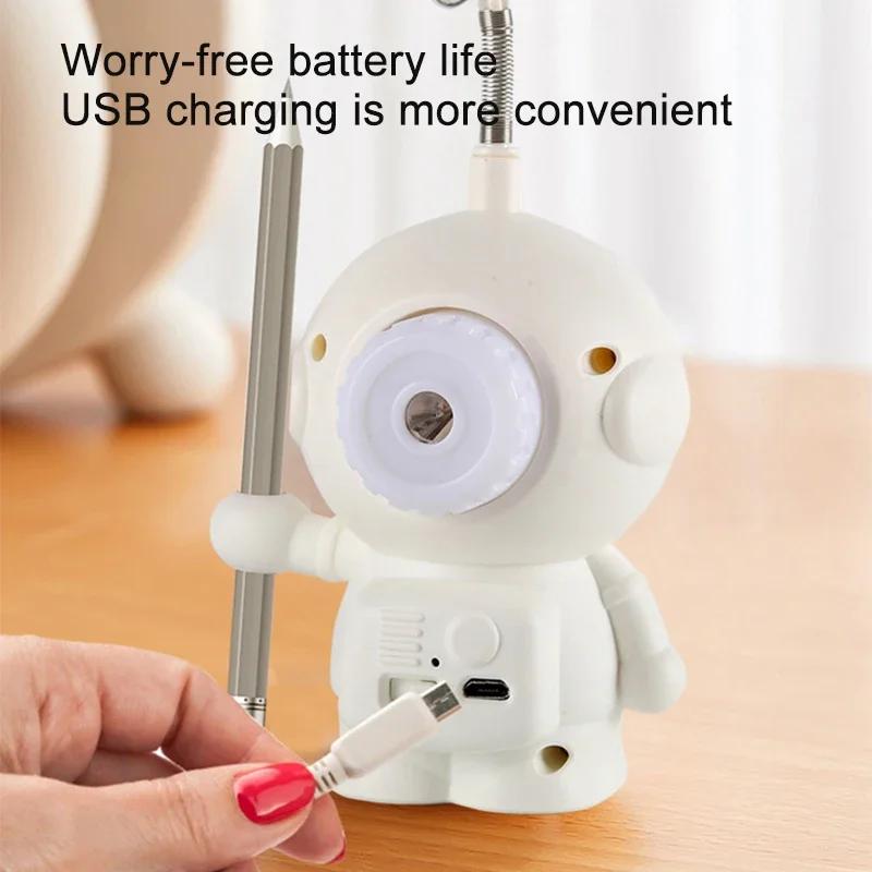 Creative Astronaut Flexible LED Study Desk Lamp with Phone Holder Bedside Color Adjust Table Lamp for Kids Student Room