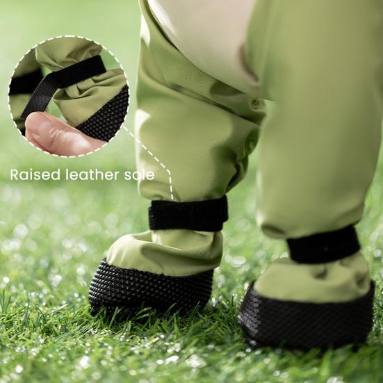 Pet Anti Dirt Pants Anti-Slip Waterproof Dog Rain Boots with Adjustable Suspender Outdoor Anti