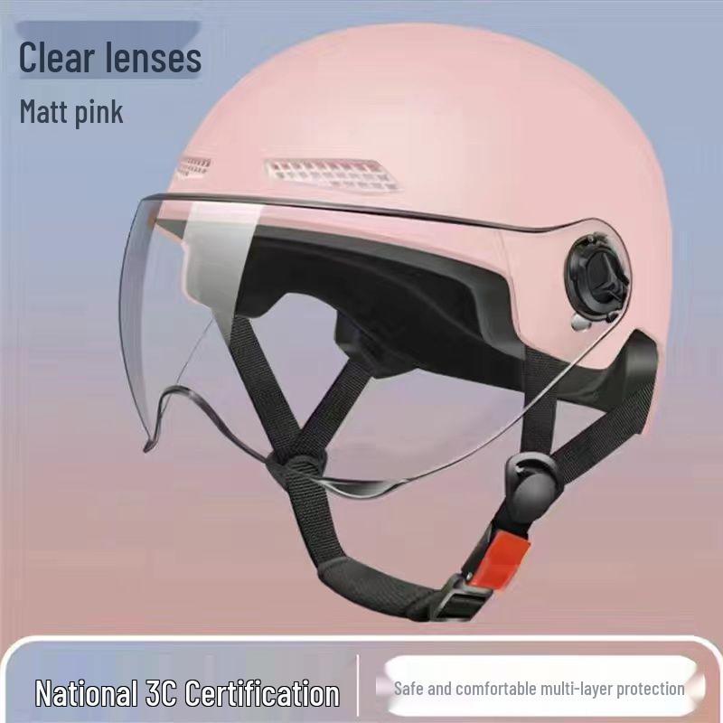 Four Seasons Lightweight Breathable Sun Protection Helmet for Electric Scooters, Motorcycles, and Bicycles - Unisex Summer Classic Half Helmet.